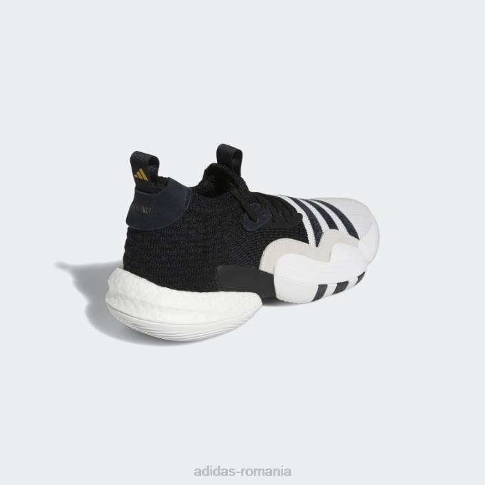 Adidas pantofi albi trae young 2.0 unisex alb/negru/aur mat 2JBN3970