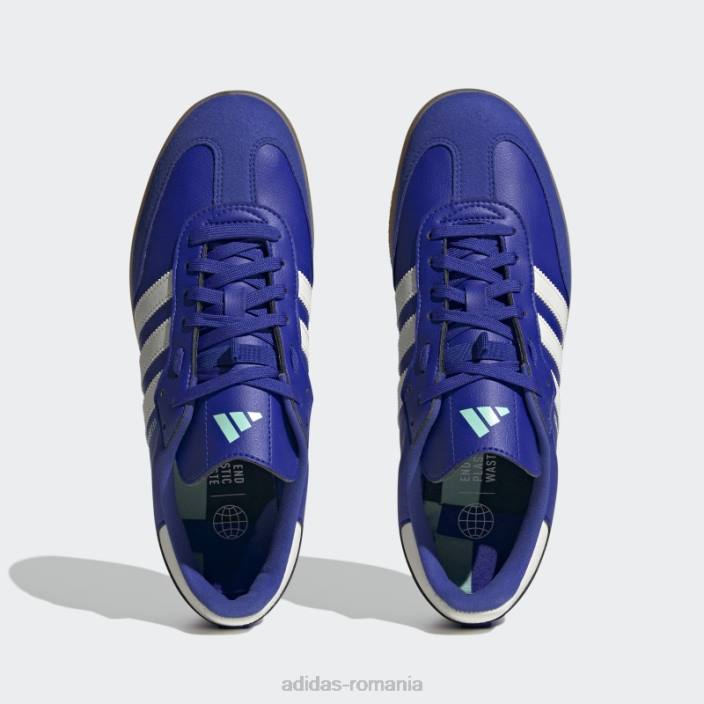 Adidas pantofii de ciclism vegani velosamba albaștri unisex albastru/alb/mentă 2JBN4051