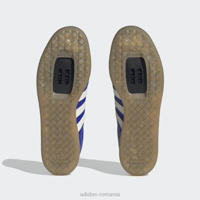 Adidas pantofii de ciclism vegani velosamba albaștri unisex albastru/alb/mentă 2JBN4051