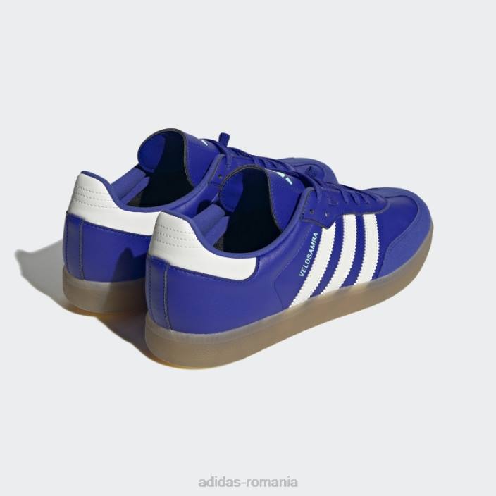 Adidas pantofii de ciclism vegani velosamba albaștri unisex albastru/alb/mentă 2JBN4051