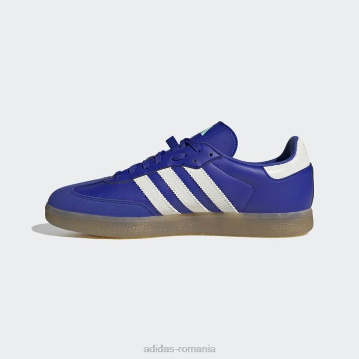 Adidas pantofii de ciclism vegani velosamba albaștri unisex albastru/alb/mentă 2JBN4051