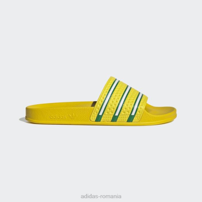 Adidas adilette slides verde unisex galben/verde/alb 2JBN12972