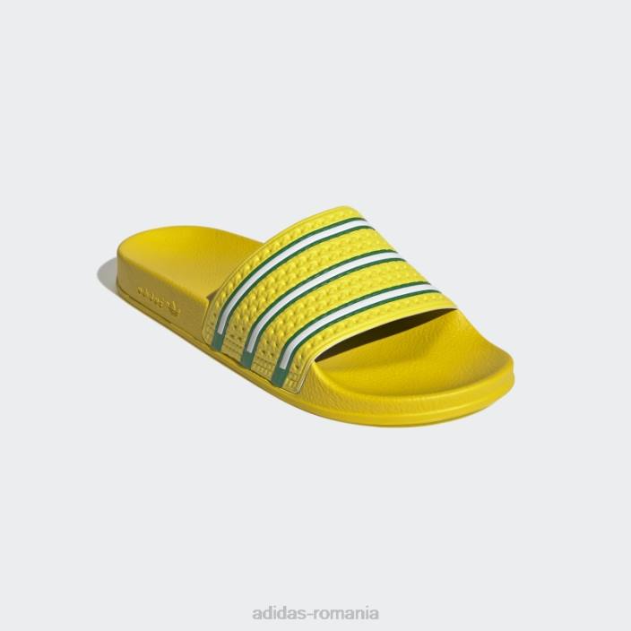 Adidas adilette slides verde unisex galben/verde/alb 2JBN12972
