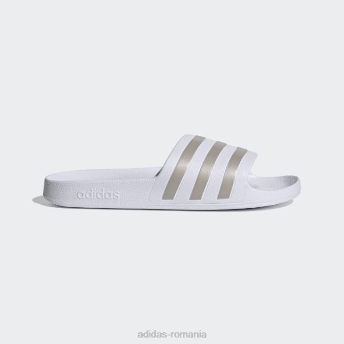 Adidas diapozitive adilette aqua platinum metalic unisex alb/platină metalic 2JBN12395