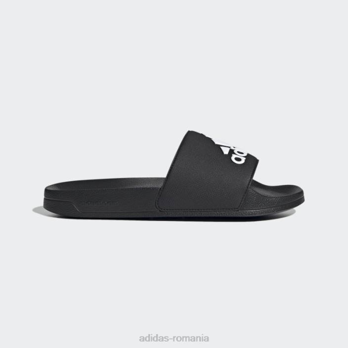 Adidas duș adilette tobogane albe unisex alb negru 2JBN1363