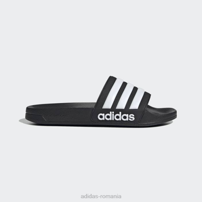 Adidas duș adilette tobogane albe unisex alb negru 2JBN82