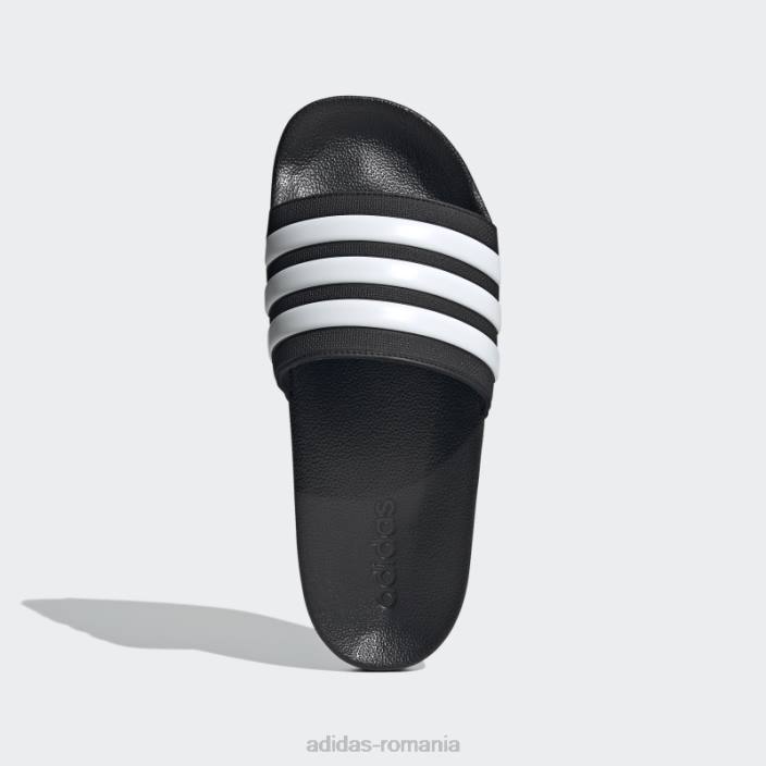 Adidas duș adilette tobogane albe unisex alb negru 2JBN82