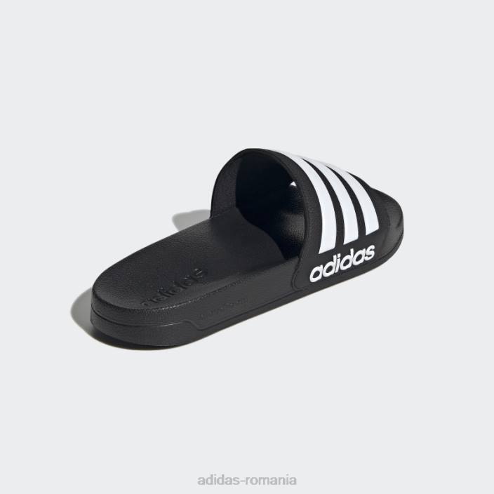 Adidas duș adilette tobogane albe unisex alb negru 2JBN82