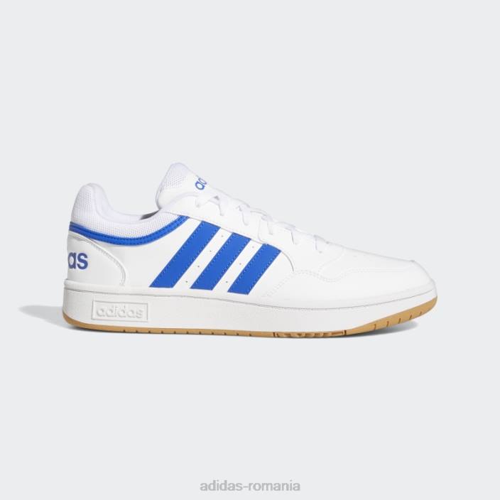 Adidas hoops 3.0 low classic vintage pantofi albi unisex alb/albastru regal/gumă 2JBN12403