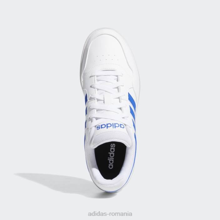 Adidas hoops 3.0 low classic vintage pantofi albi unisex alb/albastru regal/gumă 2JBN12403