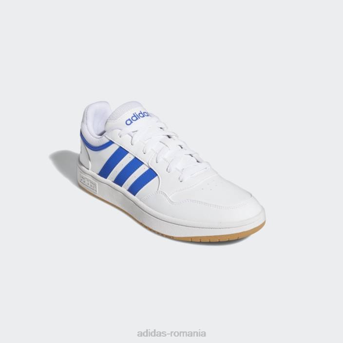 Adidas hoops 3.0 low classic vintage pantofi albi unisex alb/albastru regal/gumă 2JBN12403
