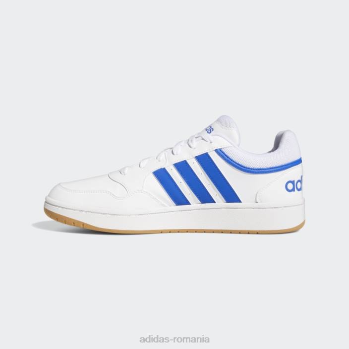 Adidas hoops 3.0 low classic vintage pantofi albi unisex alb/albastru regal/gumă 2JBN12403