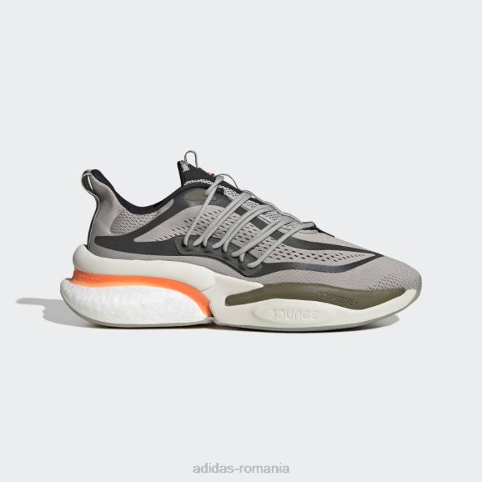 Adidas pantofi alphaboost v1 sustainable boost gri metal adidas unisex gri metal/portocaliu/măsliniu 2JBN12492