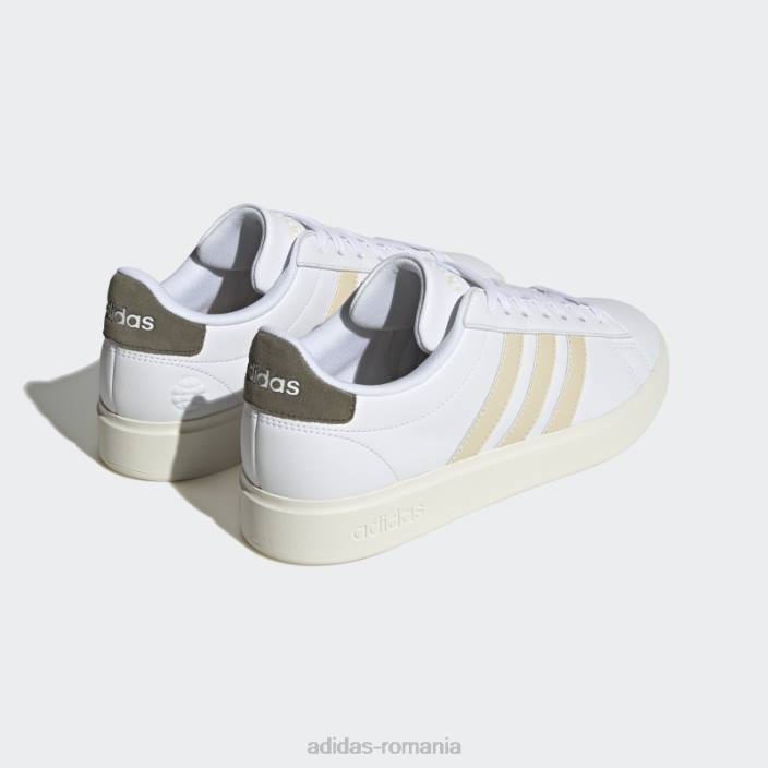 Adidas pantofi confort grand court cloudfoam alb adidas unisex alb/nisip/măslin 2JBN12390