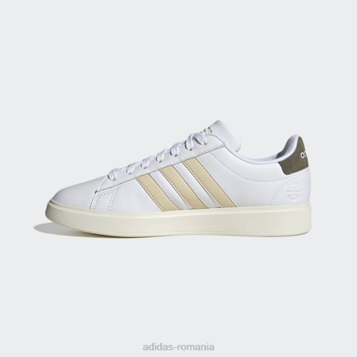 Adidas pantofi confort grand court cloudfoam alb adidas unisex alb/nisip/măslin 2JBN12390