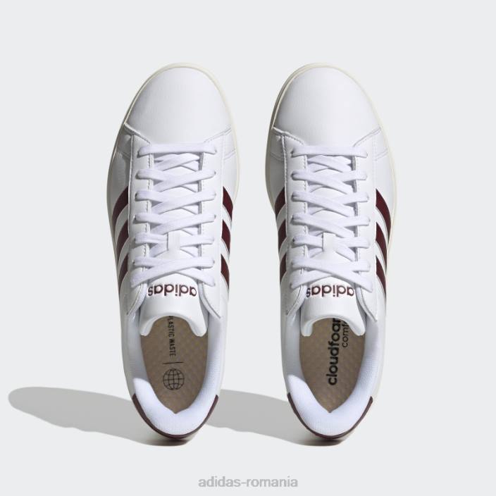Adidas pantofi confort grand court cloudfoam alb unisex alb roșu 2JBN12265