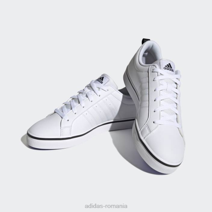 Adidas pantofi din nubuc sintetic alb vs pace 2.0 cu 3 dungi unisex alb negru 2JBN12389