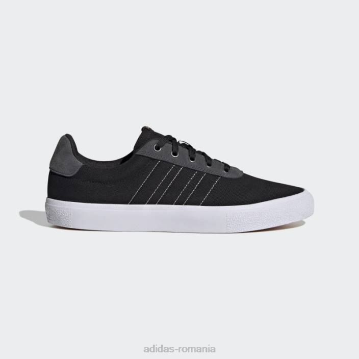 Adidas pantofi negri vulc raid3r cu 3 dungi unisex negru/alb/aur mat 2JBN12275