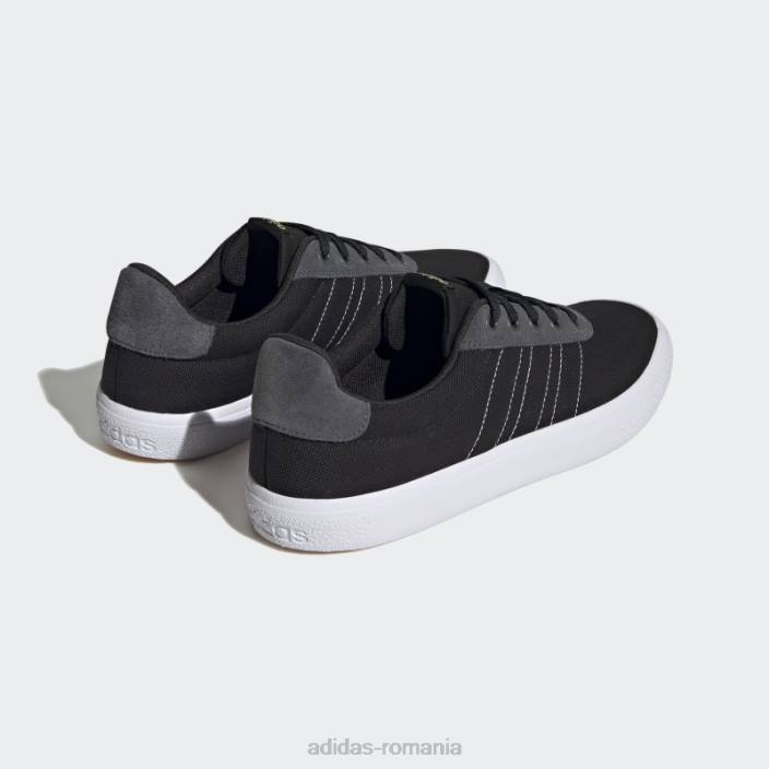 Adidas pantofi negri vulc raid3r cu 3 dungi unisex negru/alb/aur mat 2JBN12275