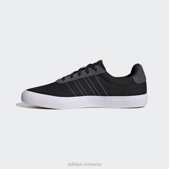 Adidas pantofi negri vulc raid3r cu 3 dungi unisex negru/alb/aur mat 2JBN12275