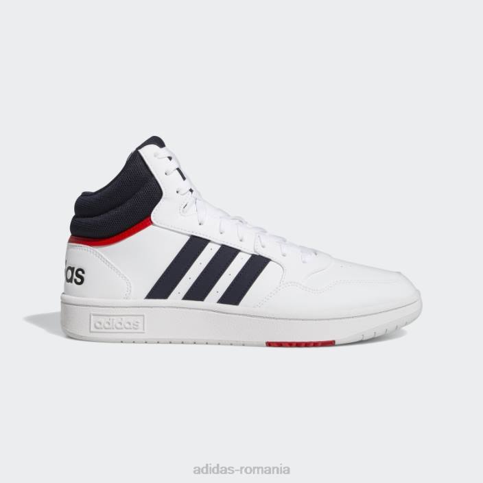 Adidas pantofi vintage hoops 3.0 mid classic alb unisex alb/cerneală/roșu 2JBN12272