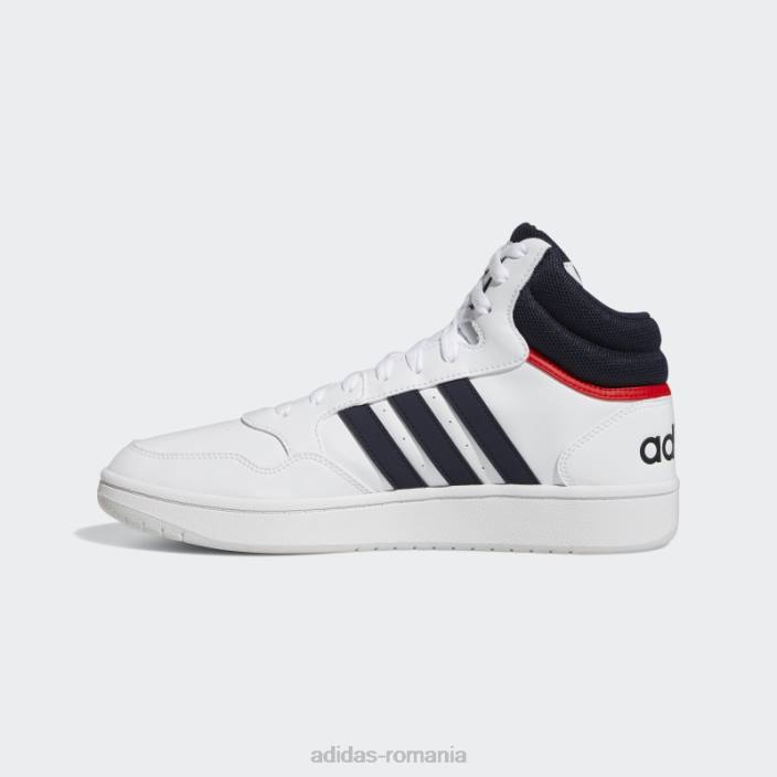 Adidas pantofi vintage hoops 3.0 mid classic alb unisex alb/cerneală/roșu 2JBN12272