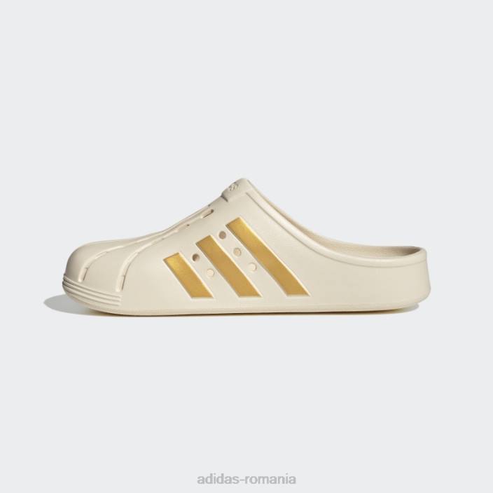 Adidas saboti adilette albi adidas unisex alb/auriu metalic 2JBN3864