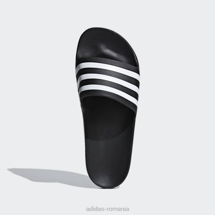 Adidas tobogane albe adilette aqua unisex alb negru 2JBN259