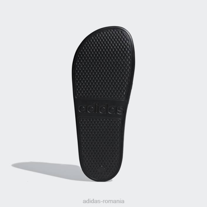 Adidas tobogane albe adilette aqua unisex alb negru 2JBN259