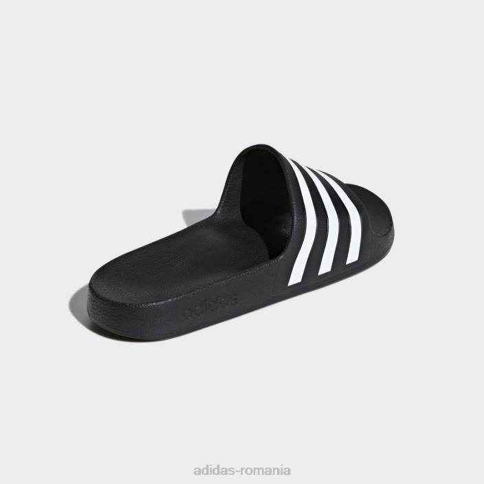 Adidas tobogane albe adilette aqua unisex alb negru 2JBN259