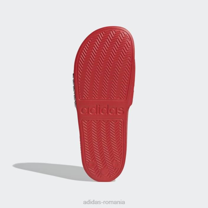Adidas tobogane de duș adilette roșii unisex rosu alb 2JBN12406
