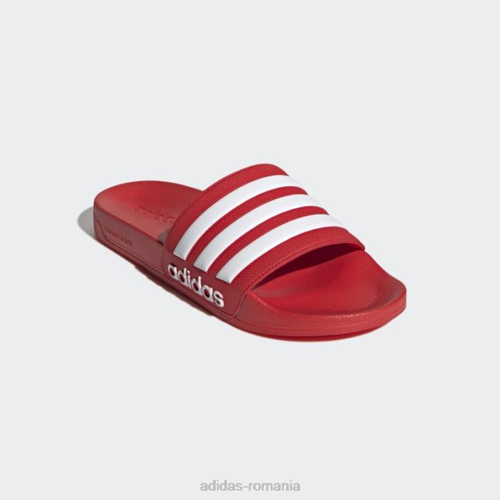 Adidas tobogane de duș adilette roșii unisex rosu alb 2JBN12406
