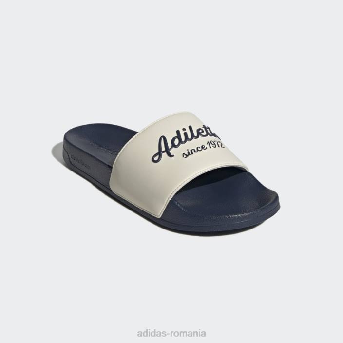 Adidas tobogane de dus adilette bleumarin unisex alb/marinier 2JBN12428