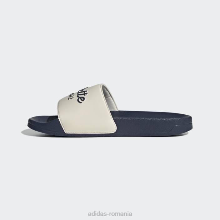 Adidas tobogane de dus adilette bleumarin unisex alb/marinier 2JBN12428