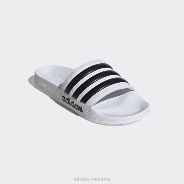 Adidas tobogane de dus adilette negre unisex alb negru 2JBN286