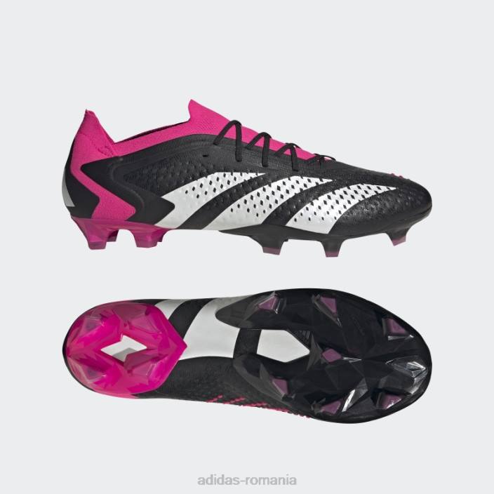 Adidas acuratețea prădătorului negru.1 cizme joase de teren ferm unisex negru/alb/roz 2JBN12748