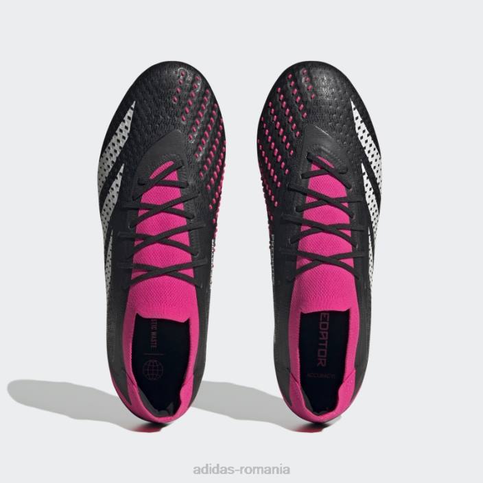 Adidas acuratețea prădătorului negru.1 cizme joase de teren ferm unisex negru/alb/roz 2JBN12748