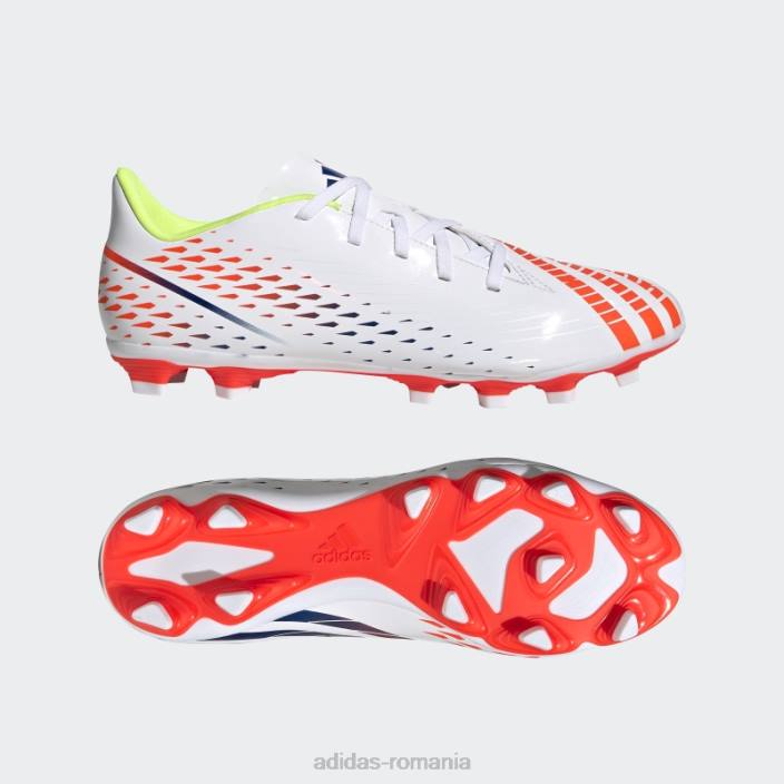 Adidas marginea pradatorului.4 crape flexibile pentru sol alb unisex alb/galben/albastru 2JBN4808