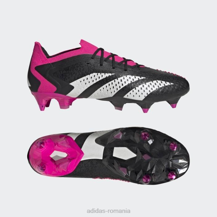 Adidas negru predator precizie.1 cizme joase teren moale adidas unisex negru/alb/roz 2JBN1365