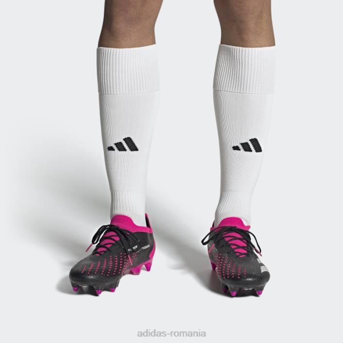 Adidas negru predator precizie.1 cizme joase teren moale adidas unisex negru/alb/roz 2JBN1365