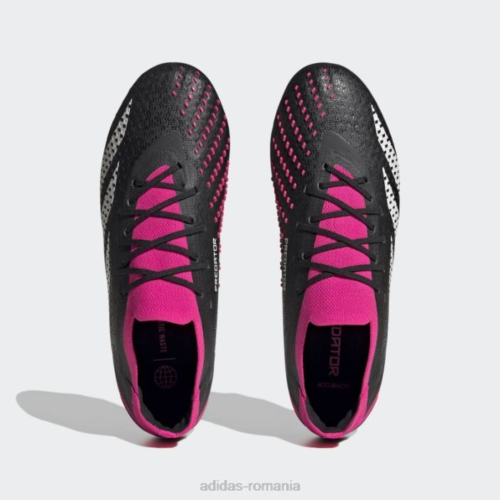 Adidas negru predator precizie.1 cizme joase teren moale adidas unisex negru/alb/roz 2JBN1365