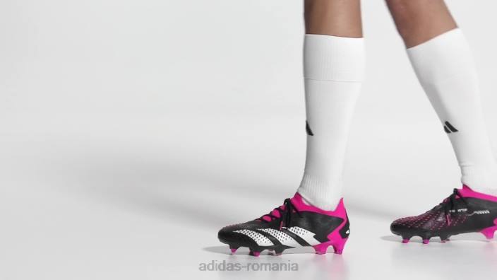 Adidas negru predator precizie.1 cizme joase teren moale unisex negru/alb/roz 2JBN13043