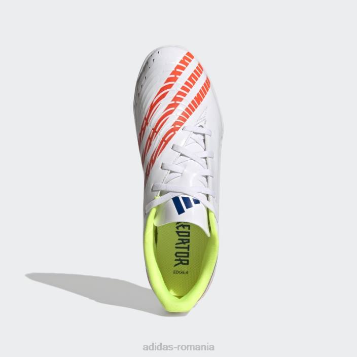 Adidas pradator edge.4 pantofi gazon alb unisex alb/galben/albastru 2JBN8821