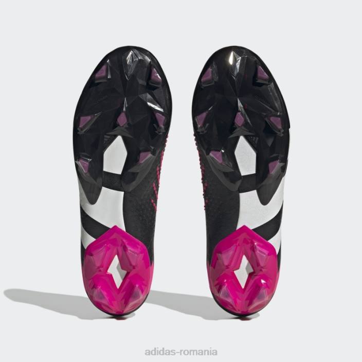 Adidas precizia prădătorului.1 crampoane de pământ ferm joase negre unisex negru/alb/roz 2JBN4261