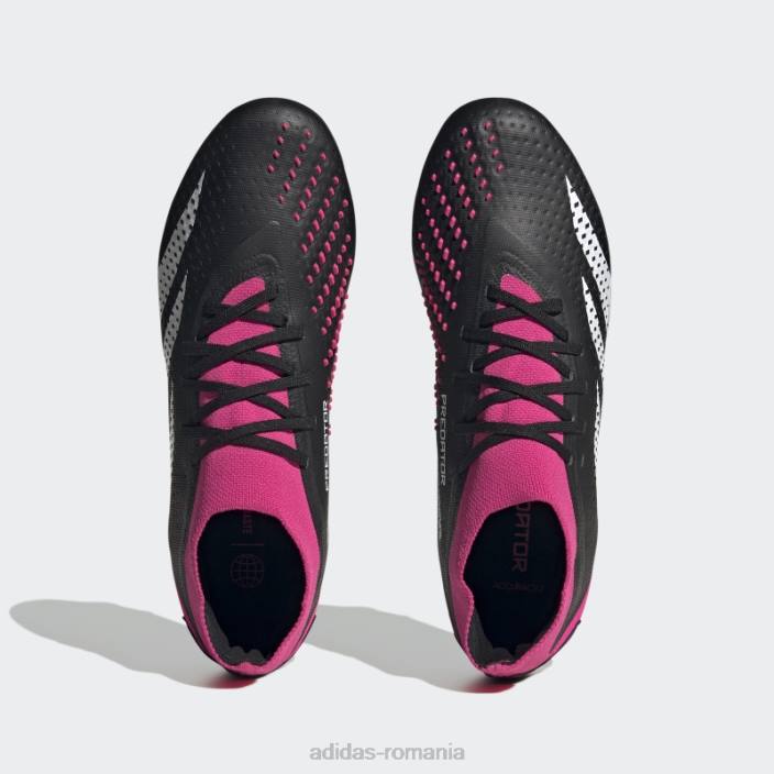 Adidas precizia prădătorului.2 crampoane de pământ ferm negru unisex negru/alb/roz 2JBN4267