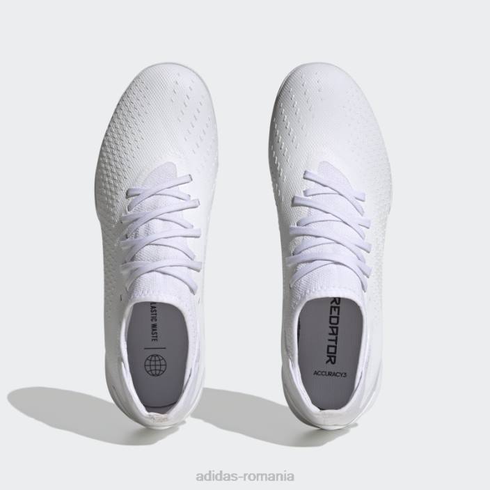 Adidas precizie prădător.3 cizme de gazon albe unisex alb negru 2JBN12278