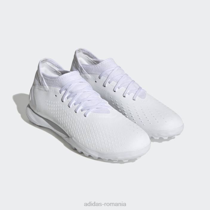 Adidas precizie prădător.3 cizme de gazon albe unisex alb negru 2JBN12278