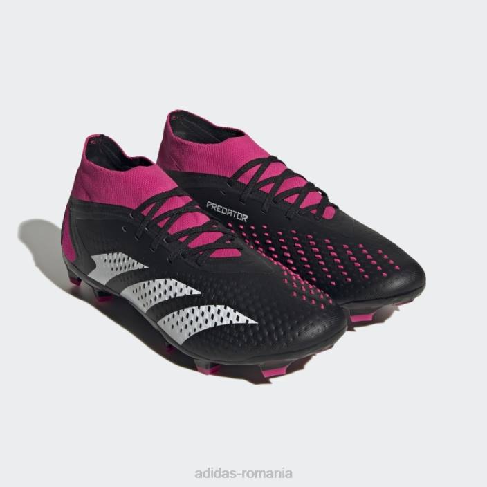 Adidas precizie roz prădător.2 cizme de teren ferm unisex negru/alb/roz 2JBN12324