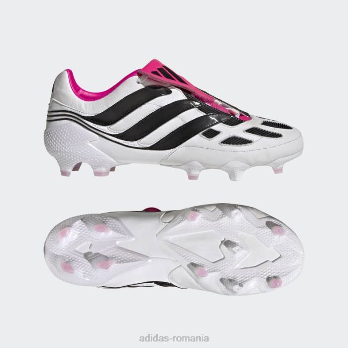 Adidas predator precision+ crape pentru teren ferm alb unisex alb/negru/roz 2JBN4412