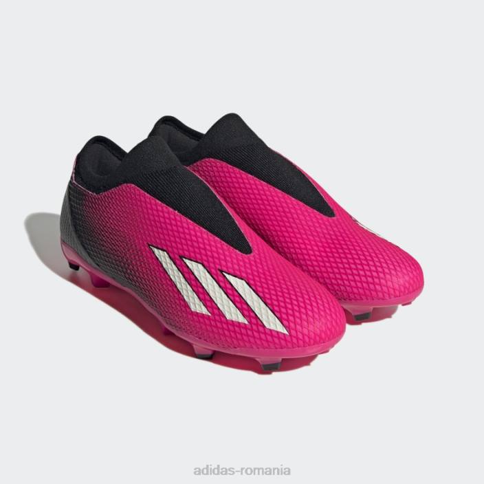 Adidas x speedportal.3 cizme de teren ferm fără șireturi roz unisex roz/zero metalic/negru 2JBN12217